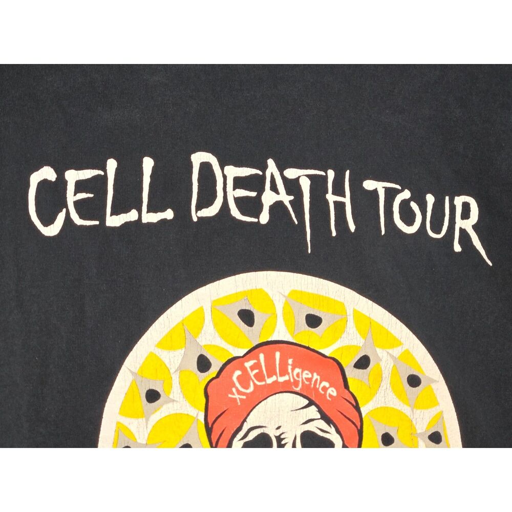 Cell Death Tour 2009 Graphic Band Tee Skull Lightning T-Shirt Men's Size L Y2K - Picture 6 of 9